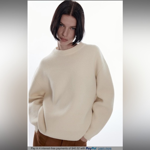 Zara Merino Wool Sweater, S-M, Color: Ecru - Picture 2 of 16
